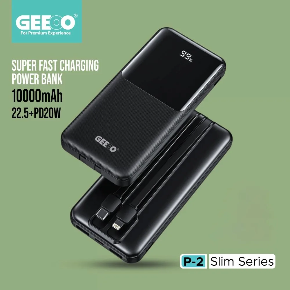 P2 Slim 10000mAh Fast Charging Power Bank